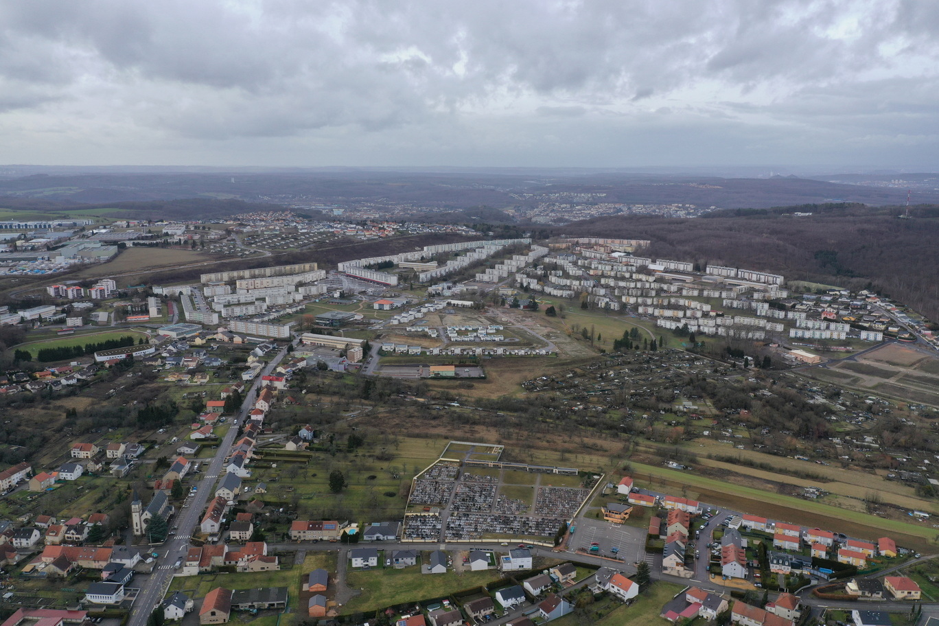 Vue aérienne de la ville 2023