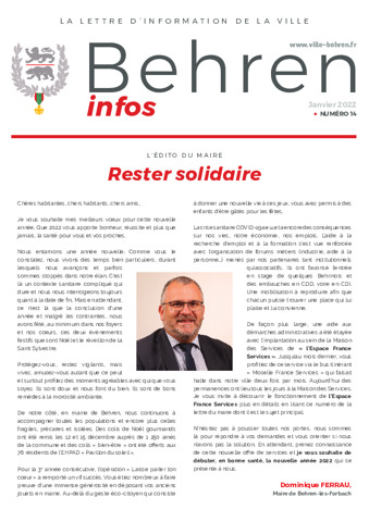 Lettre du Maire N° 14_Janvier 2022