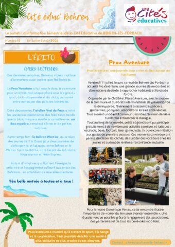 Cité éducative_bulletin d'information bimestriel_Numéro 18